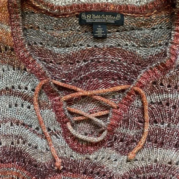 Noble Outfitters Sweater Womens XL Multicolor Long Sleeve Equestrian Apparel - Picture 4 of 10